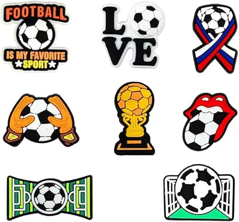 BOWNDY 38pcs Soccer Ball Charms for Clog Shoe Decoration, Sports Soccer Football Shoe Charms Accessories Pack for Party Favors Birthday Graduation Gifts - Image 2
